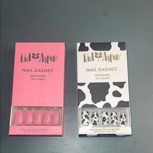 Pink and Cow Print Press-On Nails